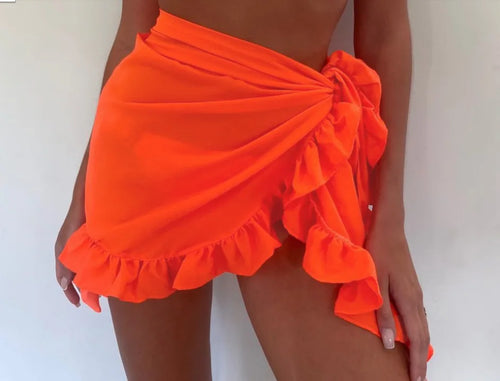 6 Colors Ruffle Bikini Cover Ups Short Skirt for Women Summer - Norellé