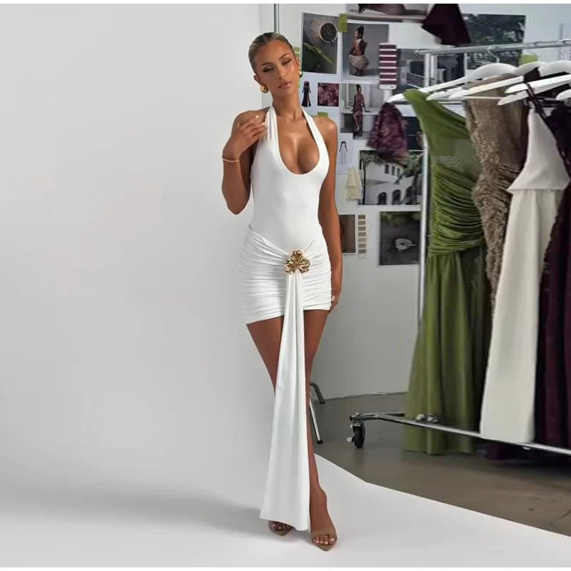 Jumpsuit Half Skirt Women Set Backless