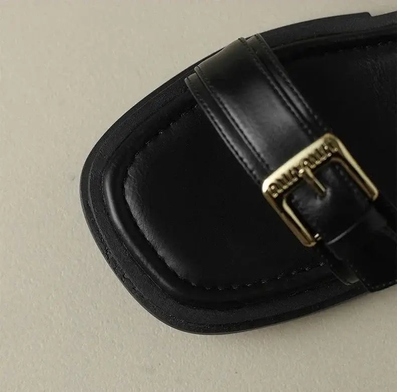 Flat Leather Sandals For Woman