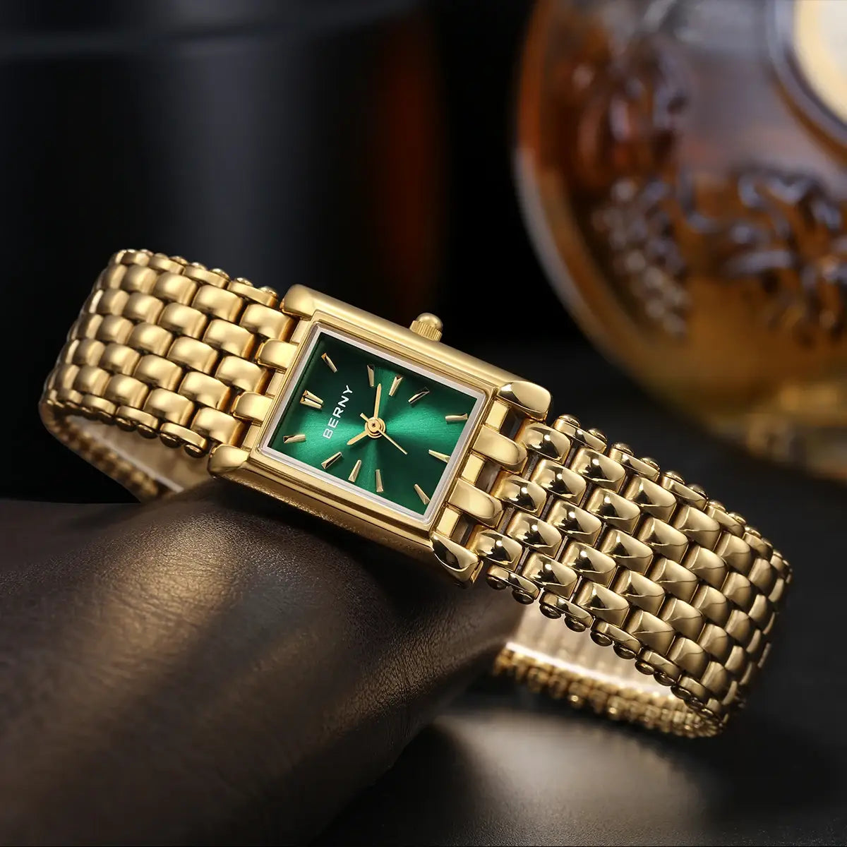 Gold Watch Exquisite Square Casual Women Stainless Steel