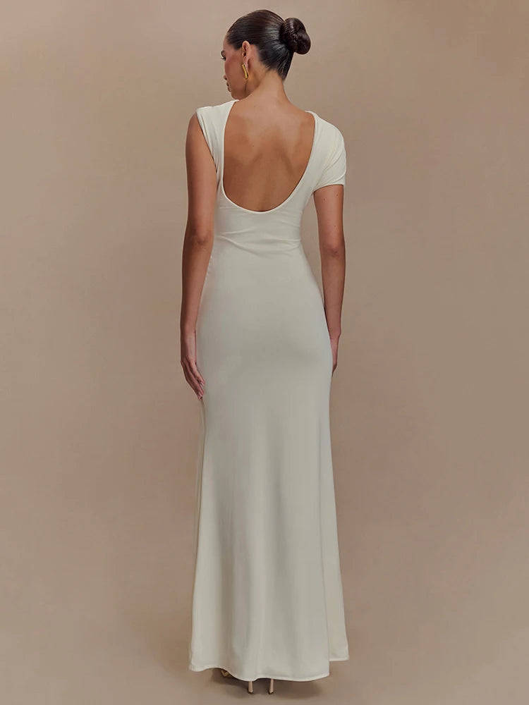 Hollow Out Gold Clasp Maxi Dress For Women - Norellé