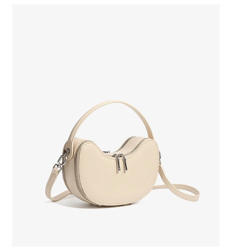 Vintage Genuine Leather Crescent Small Shoulder Crossbody Bags For Women