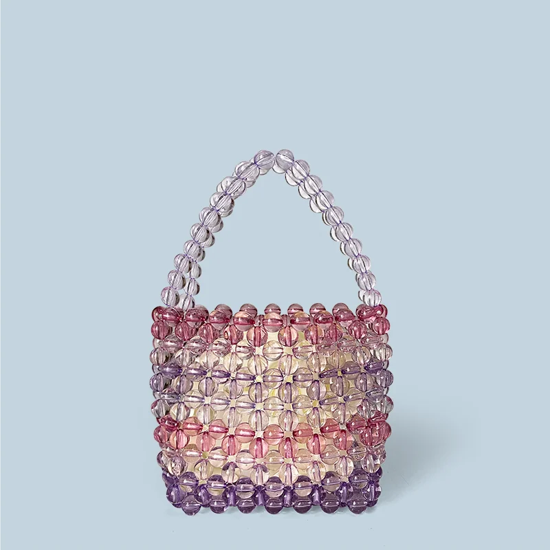 Handmade Beaded Woven Bucket Bag