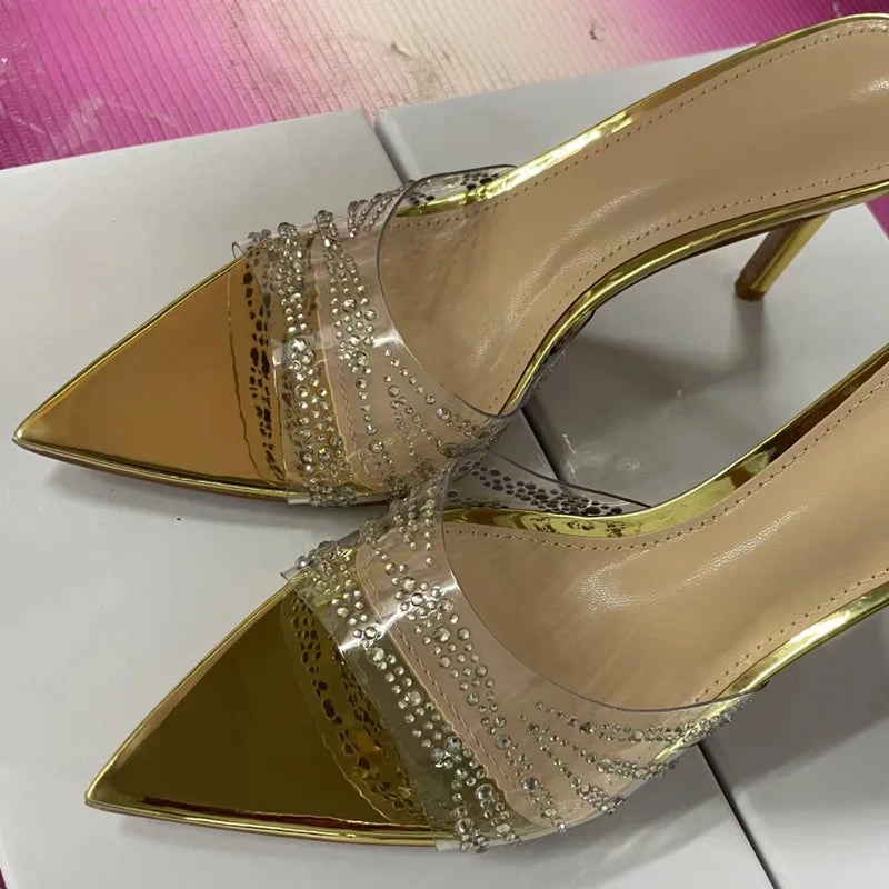 Women’s Mules Rhinestone High Heel