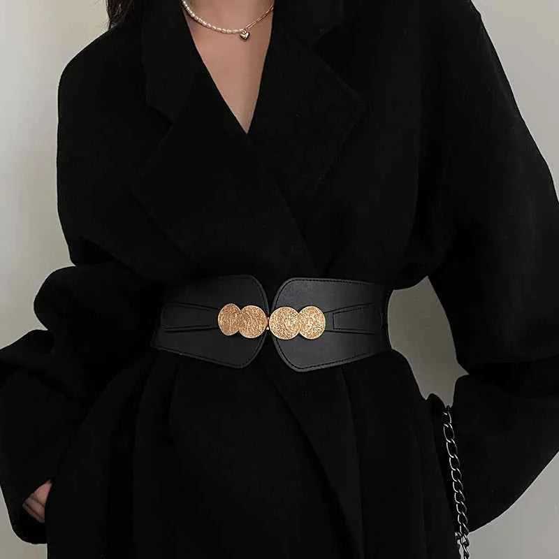 Elastic Wide Waist Closure Women Belt