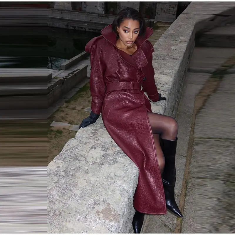 Retro Leather Women’s Coats