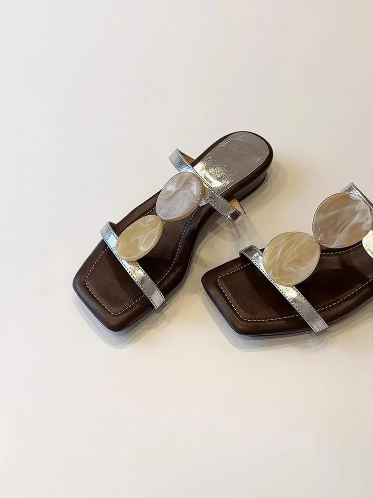 Sheepskin Version Roman Style Flat Bottom Sandals Women’s