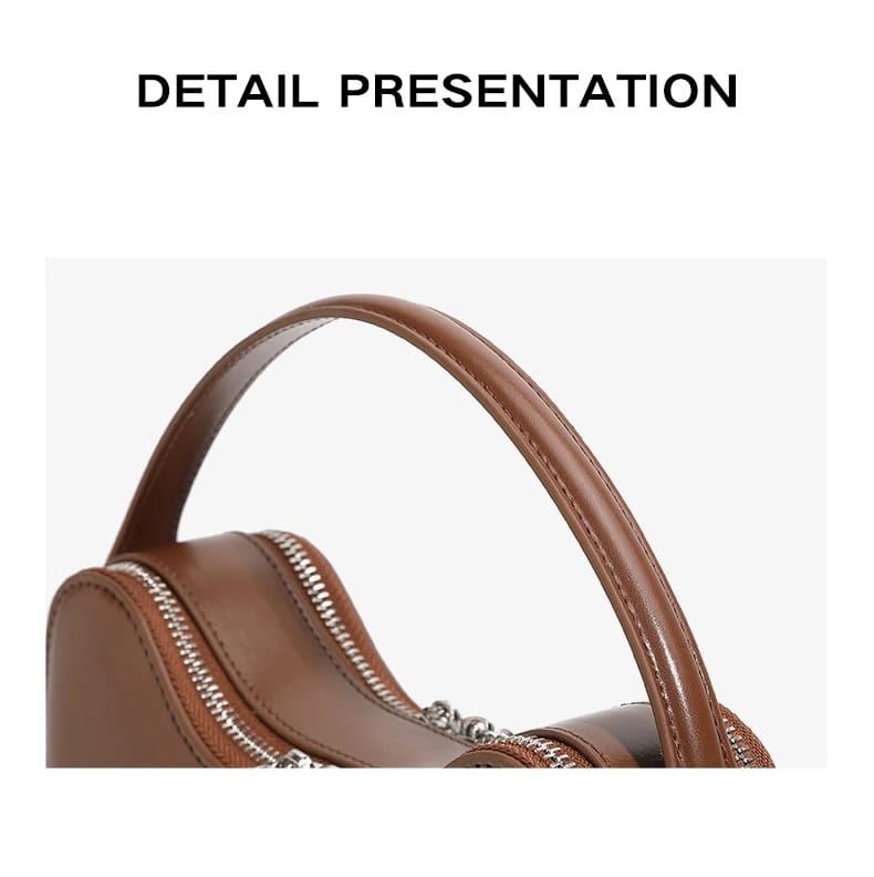 Vintage Genuine Leather Crescent Small Shoulder Crossbody Bags For Women