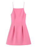 Elegant Ladies Pink Spaghetti Strap Dress Summer - Norellé