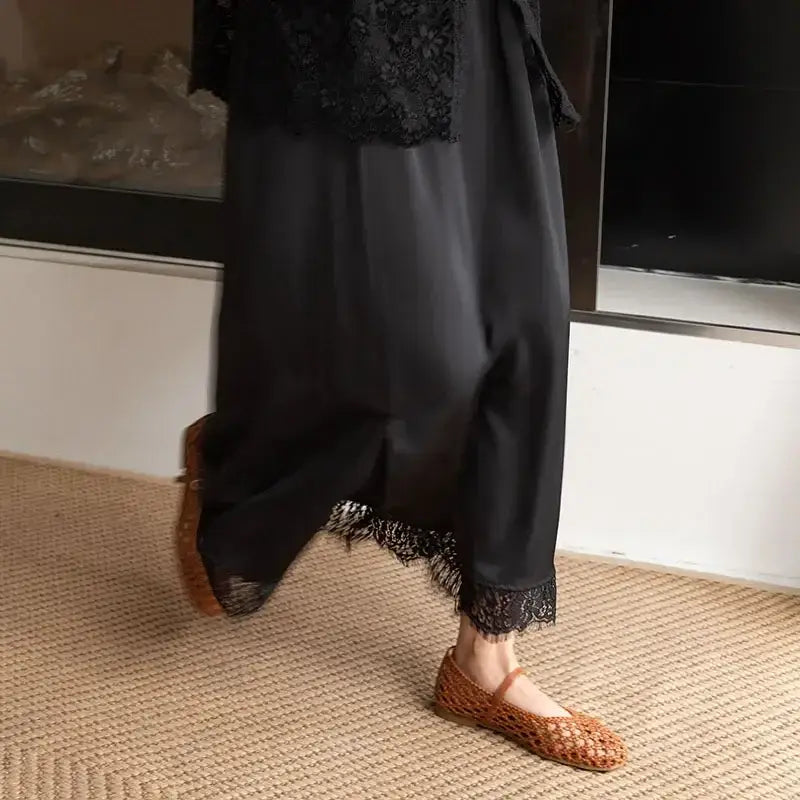 Brown Hollow Out Design Women Flats