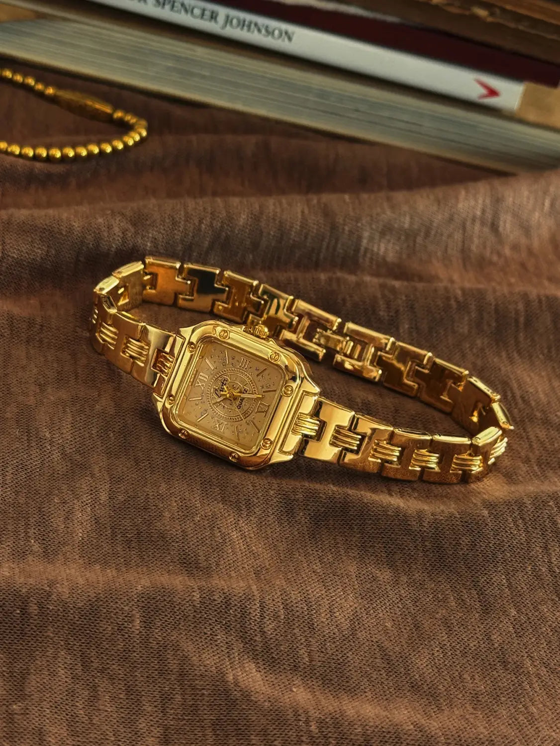 Gold Square Dial Women’s Watch