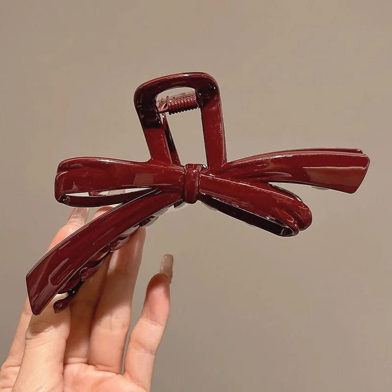 Women Large Dark Red Color Hair Claws