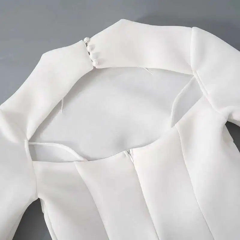 Button Backless Bodycon Short A-line Dress Women