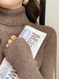 Basic Slim soft solid color turtleneck Sweater - Norellé