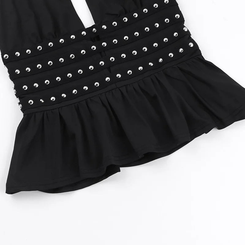 Women Studded Halter Neck Top