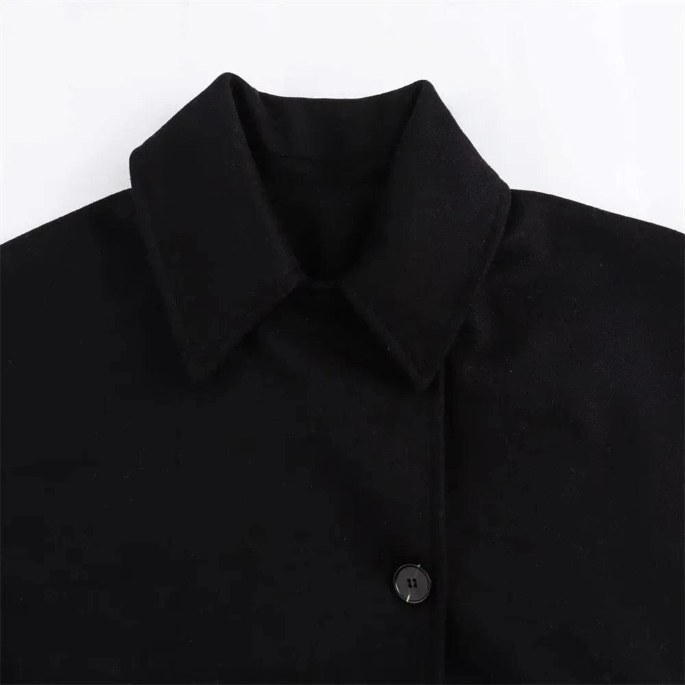 Women’s Oblique Button Loose Batwing Sleeve Jacket