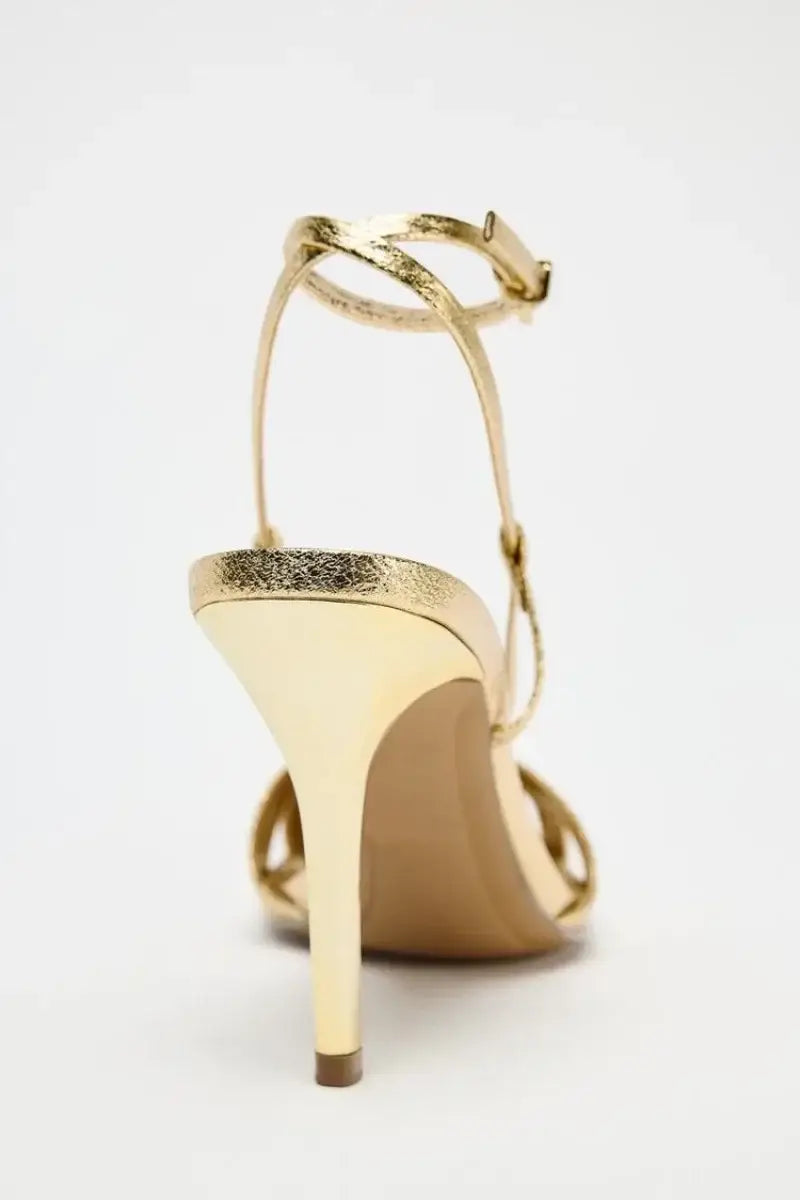 Gold Gladiator Heeled Sandals Women