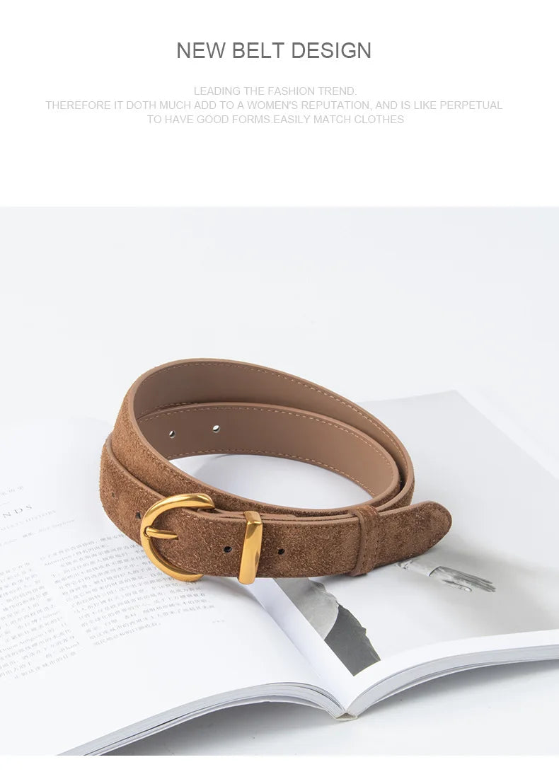 Women Suede Leather Belt