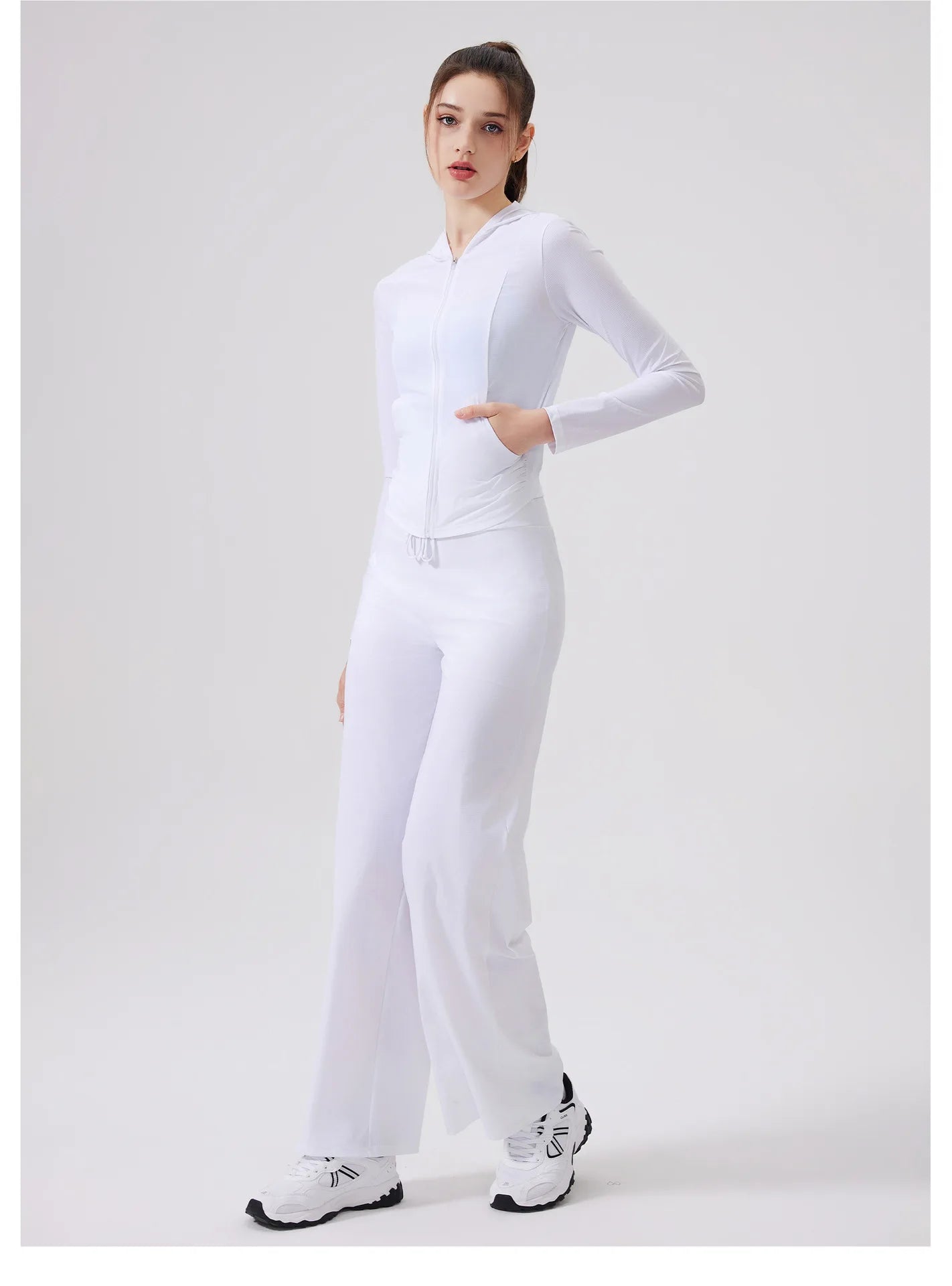 Women Cool Feeling Long Sleeve Fitness Workout Hooded Top