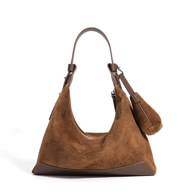Simple Suede Leather Dumpling Bag