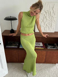Elegant Knitted Top Skirts Sets Women - Norellé