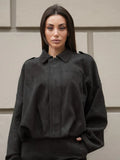 Women Short Jacket Fashion Full Sleeve Zipper Lapel Pocket - Norellé