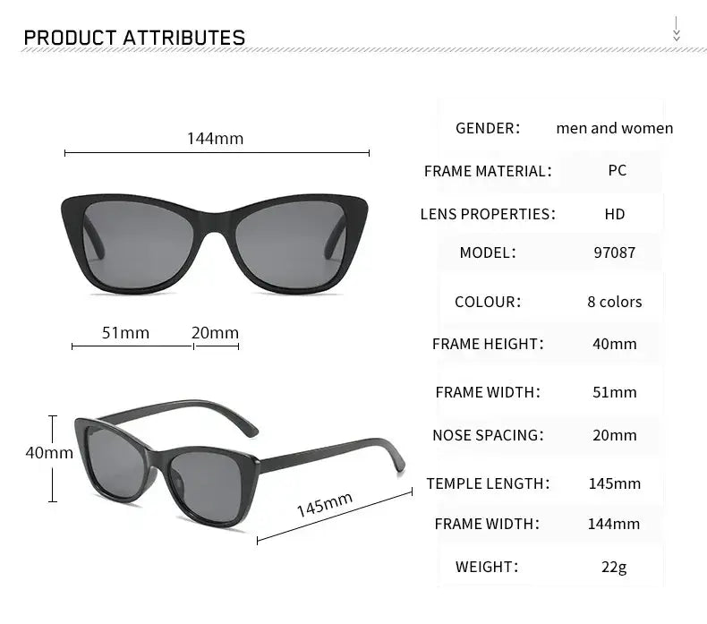Vintage Cat Eye Sunglasses Woman