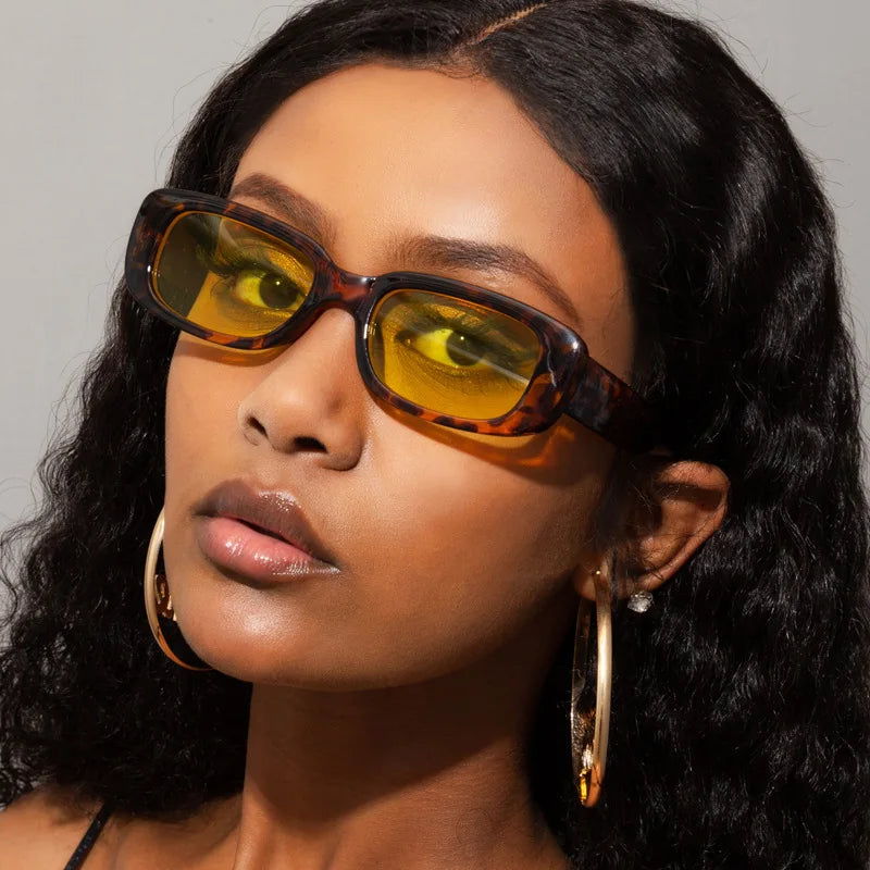 Green Rectangle Sunglasses Women