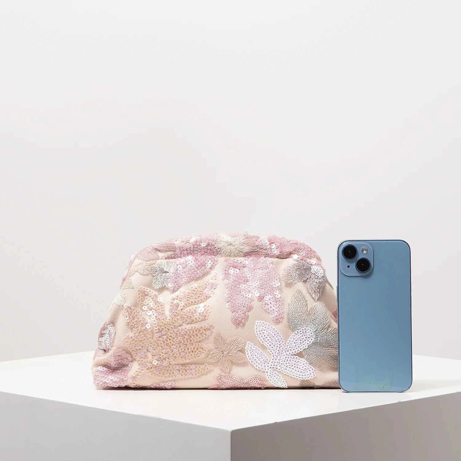 Floral Bag Sequin Clutch Bag For Women