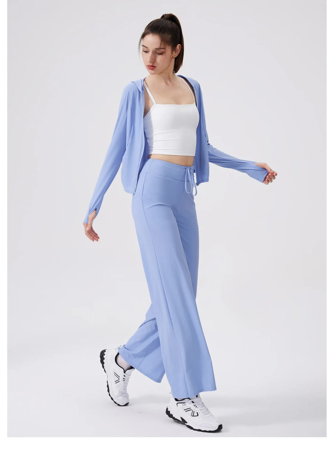 Women Cool Feeling Long Sleeve Fitness Workout Hooded Top