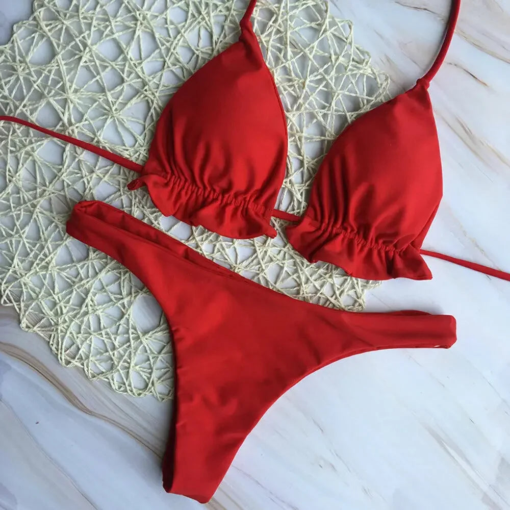 Summer Brazilian Bikini Set Women  Top Thong Bottom 2 - Norellé
