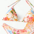 Print Bikini Sets High Waist With Beach Skirt Long Sleeve Crop Top Swimwear - Norellé