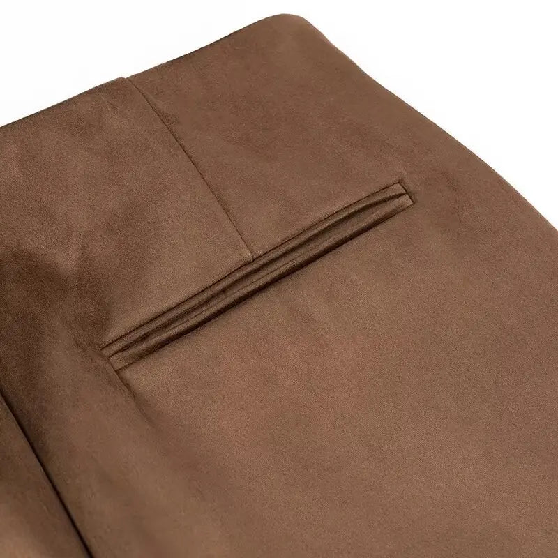 Women High Waist A-line Culottes Mid-waist Hidden Zipper Pocket Mini Skirt Shorts