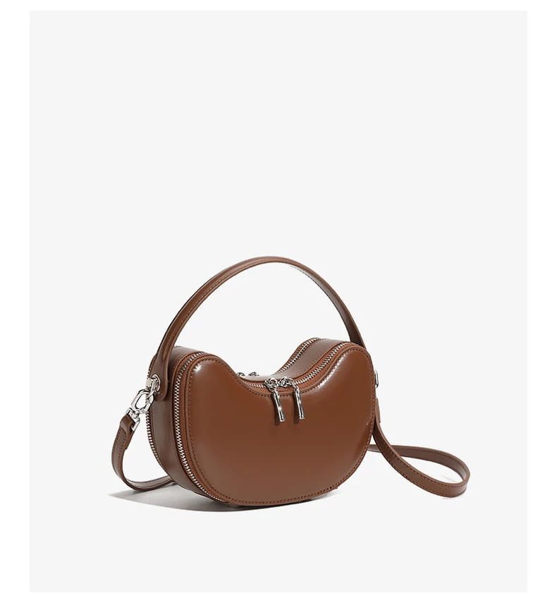 Vintage Genuine Leather Crescent Small Shoulder Crossbody Bags For Women