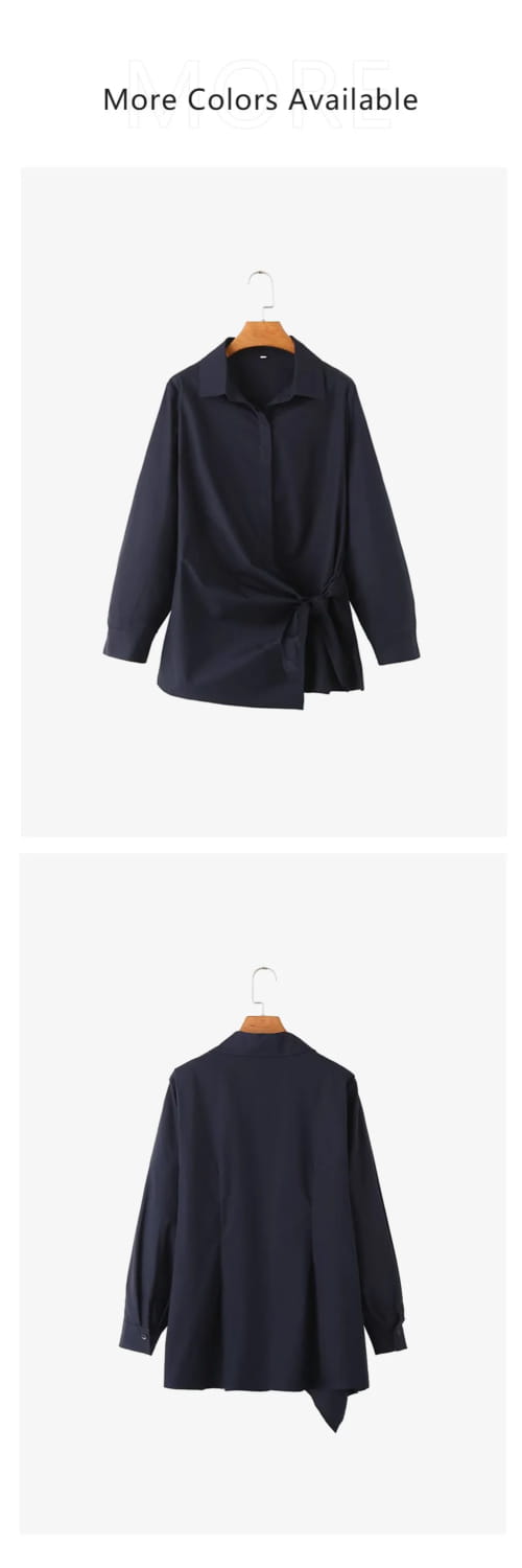 Women’s Double breasted Long Sleeved Poplin Shirt Wide Leg Pants Set