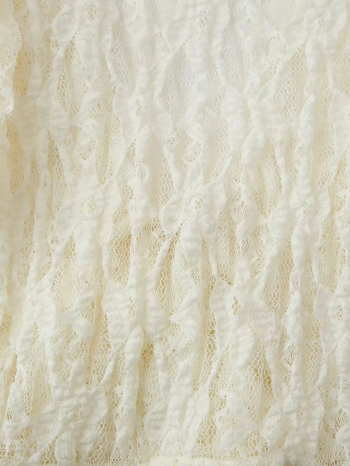 Women Bow Layered Lace Shirt Hollow V-neck