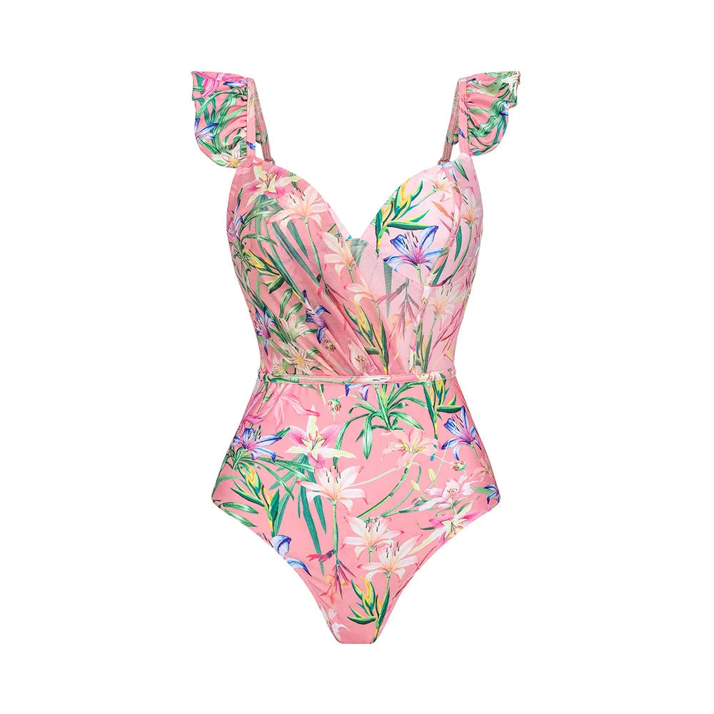 Women's V-Neck Floral Swimsuit - Norellé