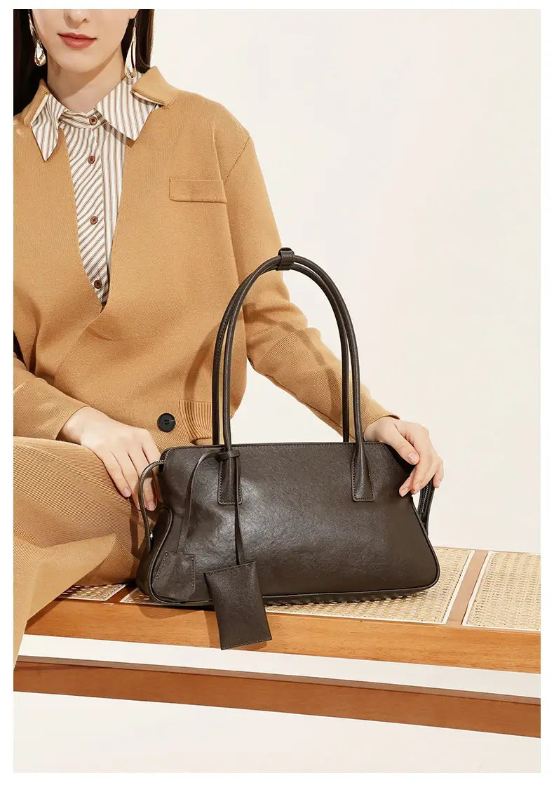 3 Layers Genuine Leather Large Underarm Shoulder Bags For Women