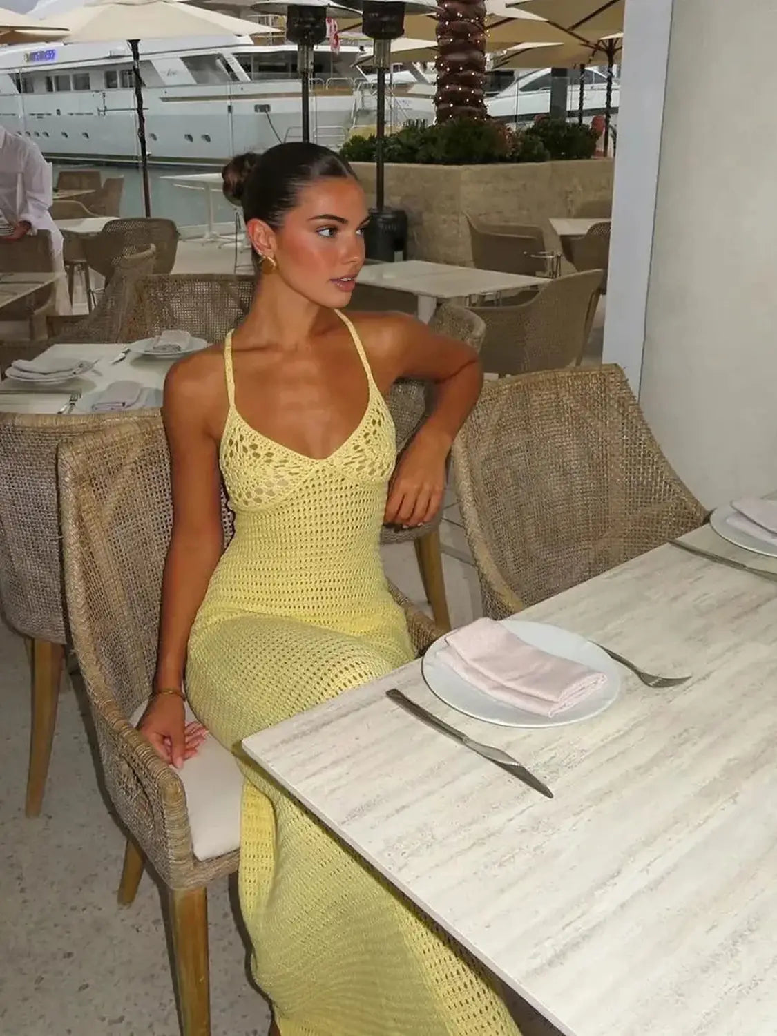 Knit Cut Out Holiday Beach Dresses Women’s