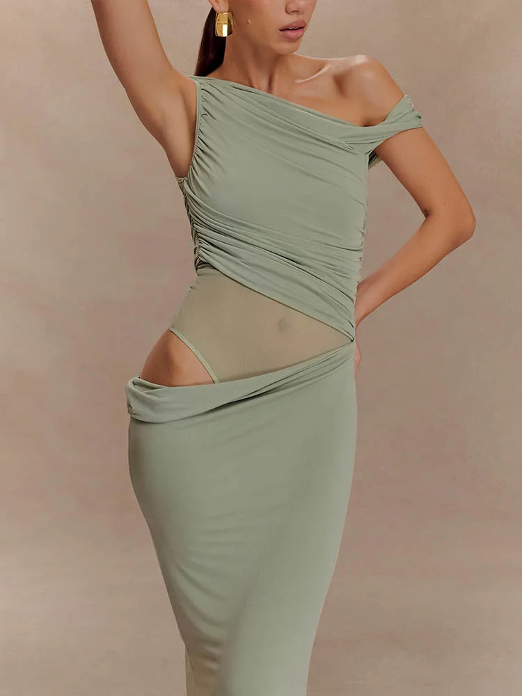 One Shoulder Slinky Maxi Dress Women - Norellé