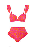 3 Pieces Push Up Bikini High Waist Swimsuit & Skirt - Norellé