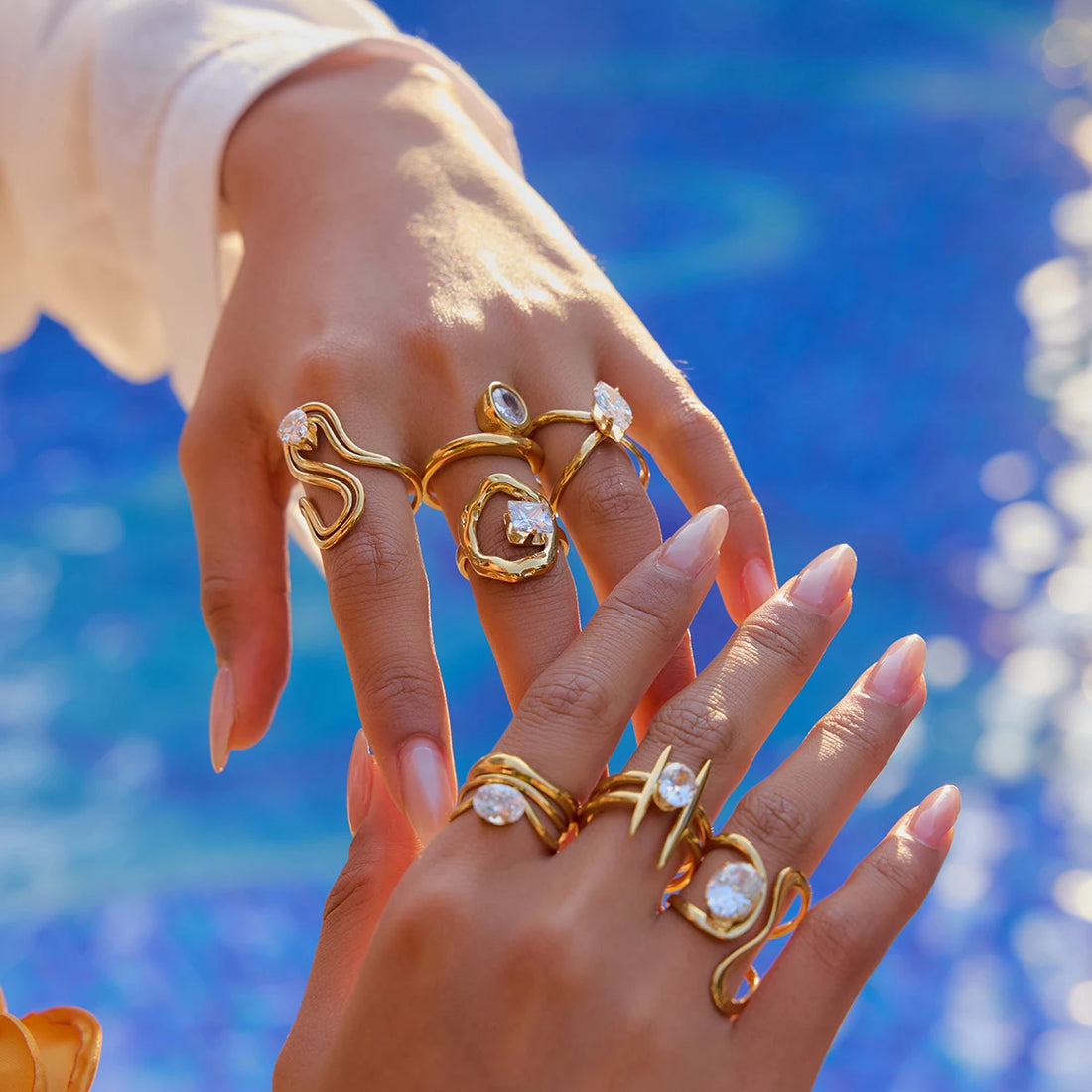 Minimalist 18K Gold Color Plated Stainless Steel Rings