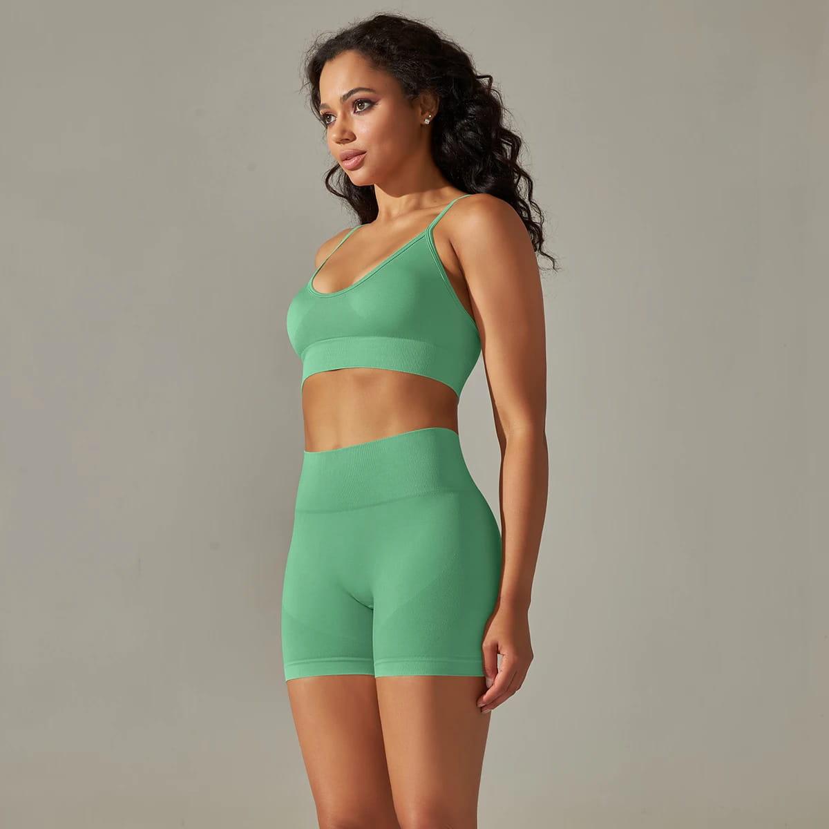 Seamless Yoga Set Camisole Bra Shorts