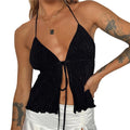 Summer Cami Top Bowknot Lace-Up Sleeveless Cropped Vest Elegant - Norellé