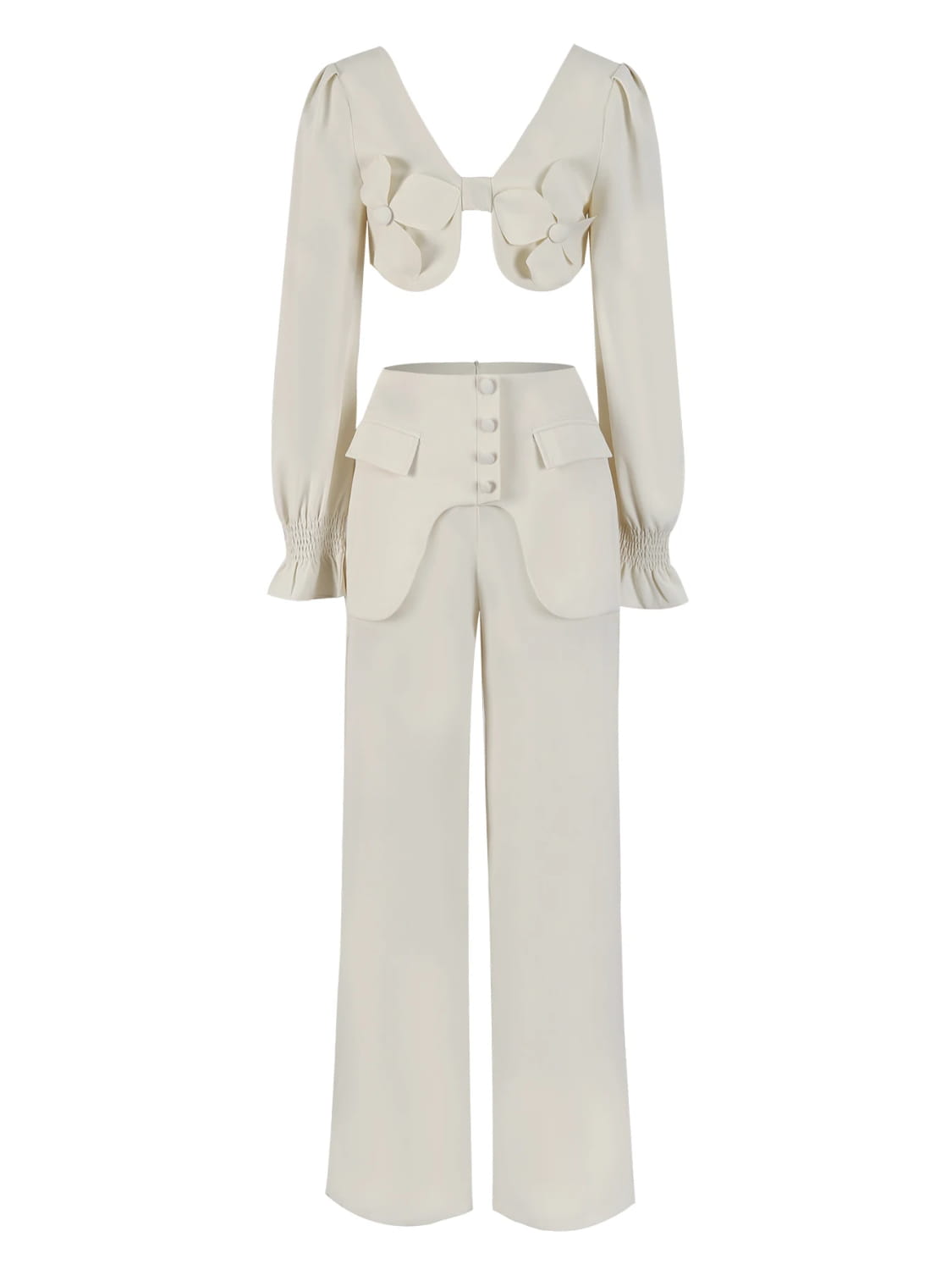 Pants Set For Women 2 Pieces With Short Top