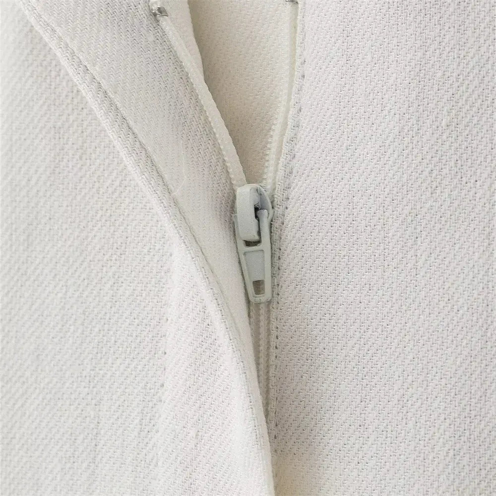 Women’s Casual Retro Linen Blend Suit Jacket&Pants Set