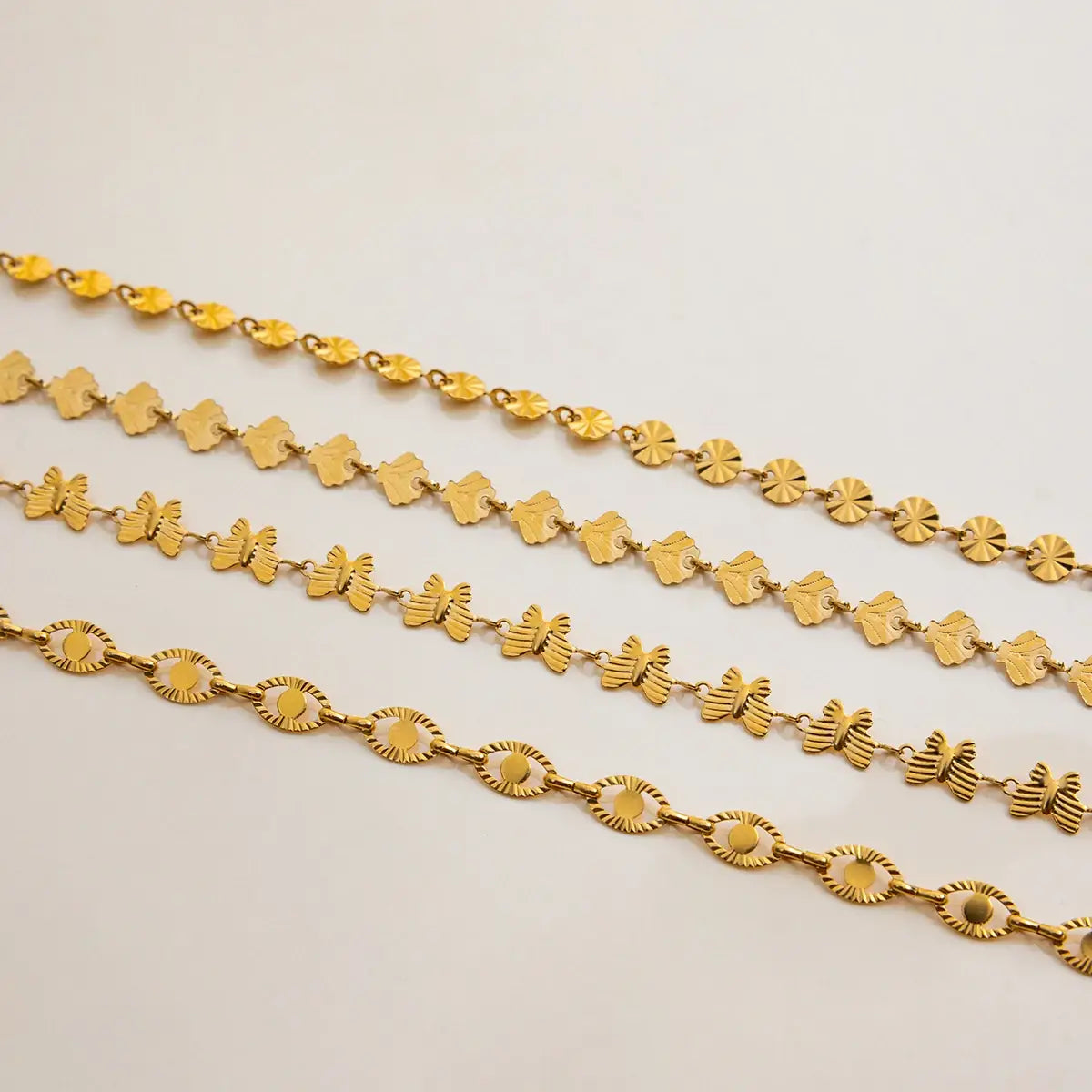 Stainless Steel Butterfly Circular Handmade Chain Necklace