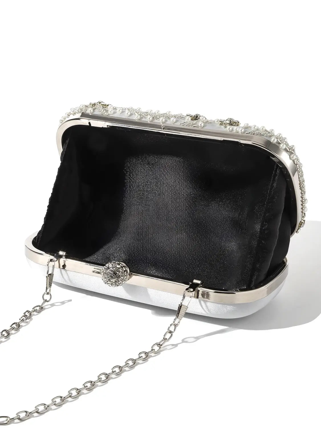 Diamond-studded Rhinestones Beaded Flower Pattern Bag