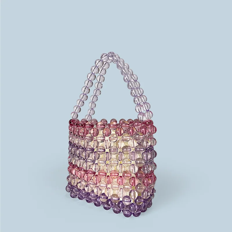 Handmade Beaded Woven Bucket Bag