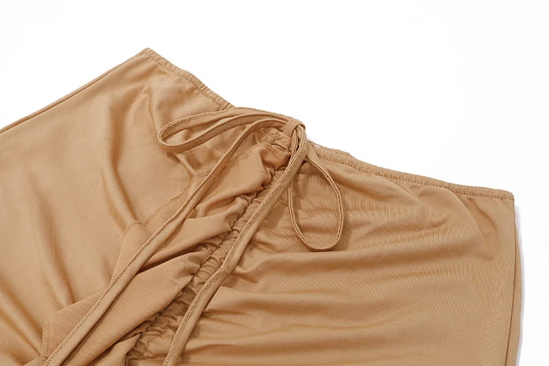 Women Solid Ruffles Skinny Skirt